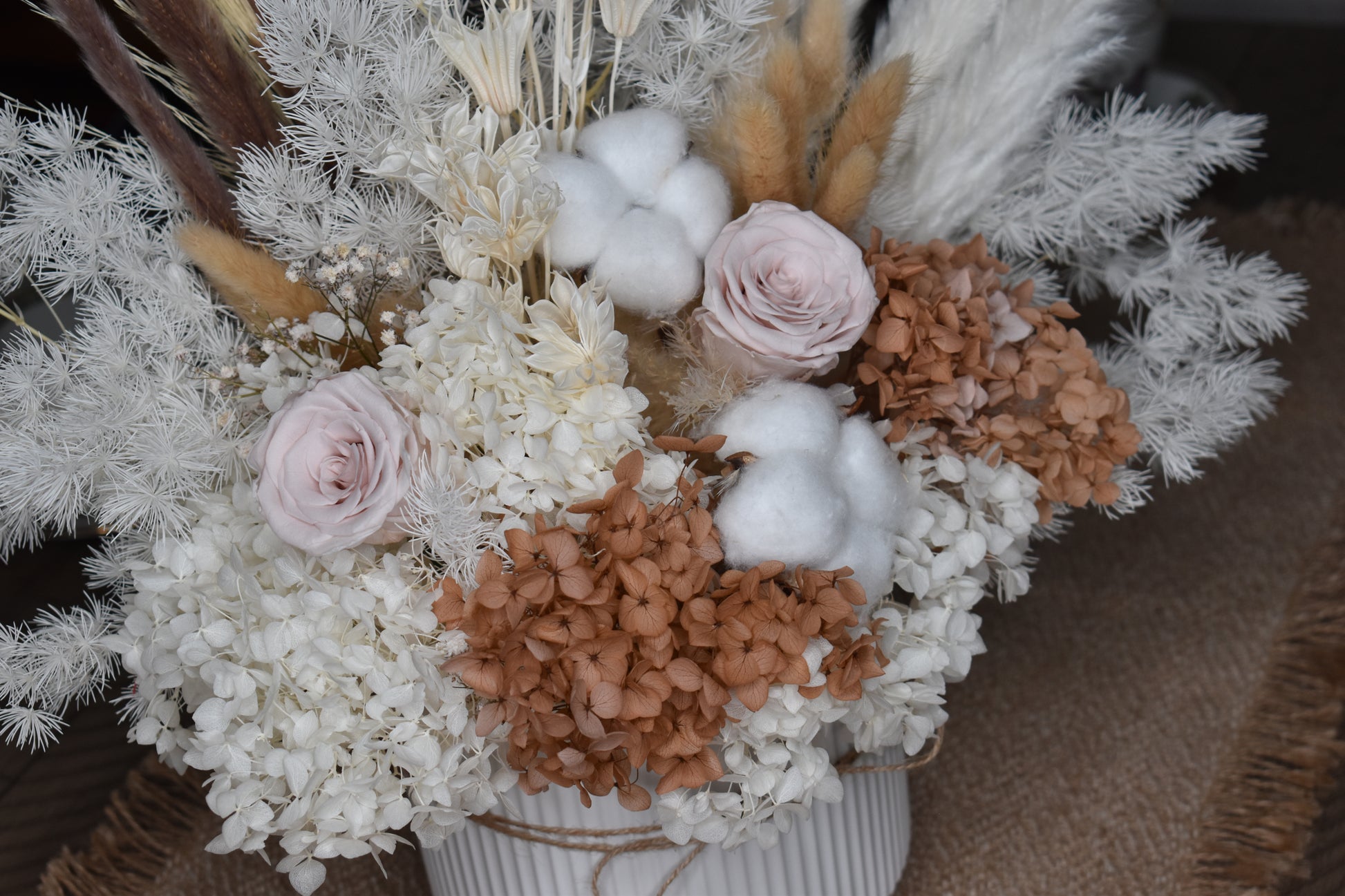 The Issadora muted preserved flower arrangement from kenyan lady fleur 